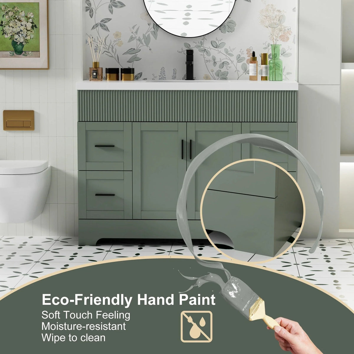 Mobile bagno 30/36/48 Wavy Line con lavabo e rubinetto