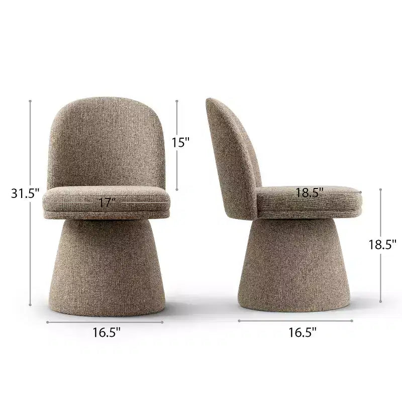Set di 6 sedie da pranzo moderne senza braccioli girevoli a 360° con base a piedistallo, eleganti sedie d'accento per cucina, sala da pranzo o ufficio-Panipeachy