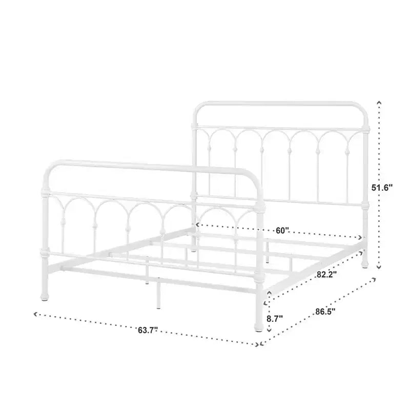 Letto matrimoniale in metallo Caledonia Casted Knot - Bianco antico - iNSPIRE Q