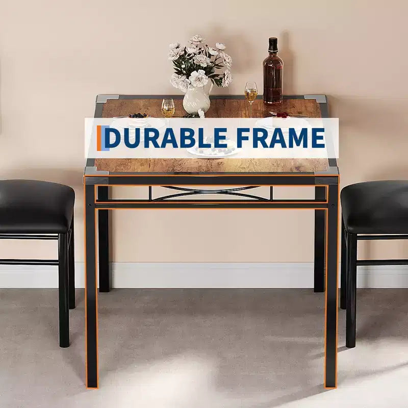 Set tavolo da pranzo per 4, con 4 sedie imbottite, set da 5 pezzi tavolo da cucina e sala da pranzo in legno con protezione angolare per cucina, appartamento, piccoli spazi