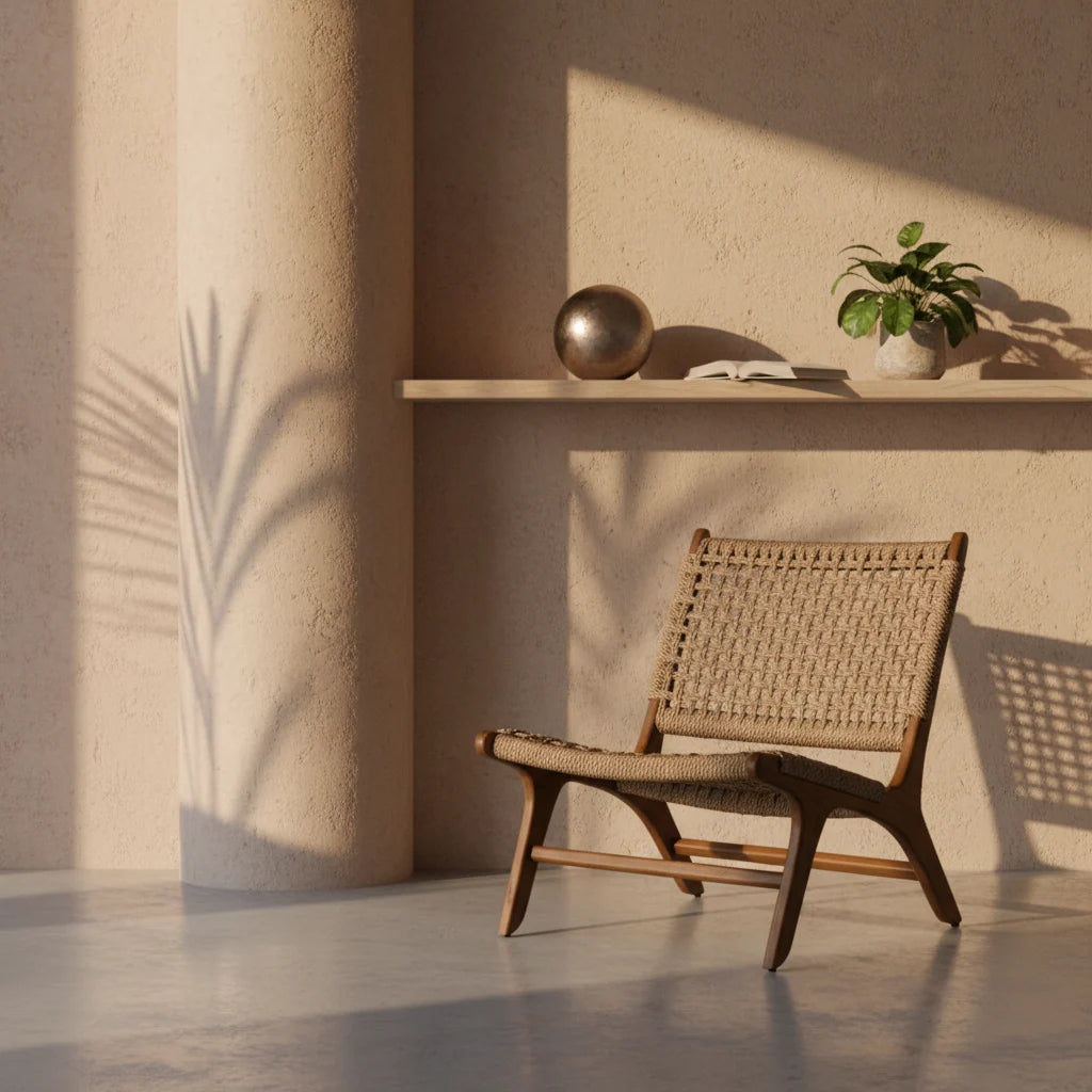 Sedia Sdraio Rustica in Teak con Intreccio - Esterno