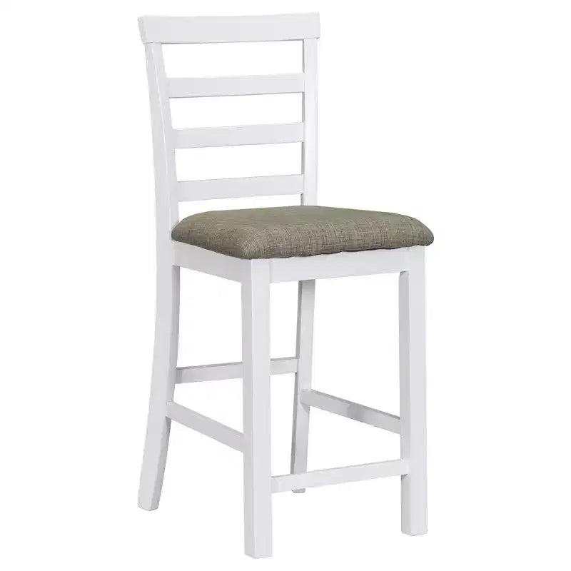 Set da pranzo da 5 pezzi in stile rustico ad altezza bancone con sedie per 4 persone, tavolo rettangolare in legno con ripiani e scomparto per bar/vino