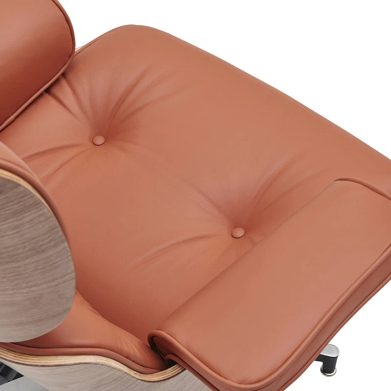 Poltrona reclinabile Mid-Century Modern in pelle