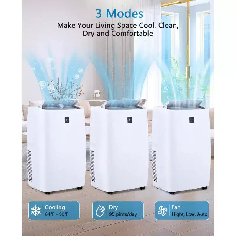 Condizionatore Portatile da 14000 BTU, Condizionatore con Telecomando, Funzione Raffreddamento, Ventilazione e Deumidificazione, Modalità Notte/Timer 24 ore, Raffredda 700 Sq.ft