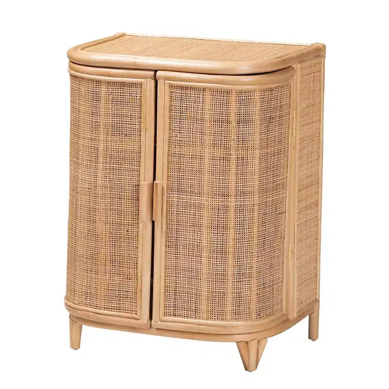 bali & pari Yanka Mobile Contenitore in Rattan Naturale: Artigianale, 2 Ripiani, Design Bohemien