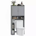 HOMCOM Armadietto da Bagno Salvaspazio Sopra il Water, Mobile Bagno con 2 Ante, Porta Carta Igienica, Organizzatore per Bagno Verticale Indipendente