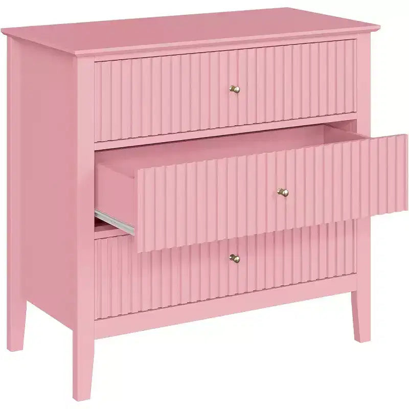 Cassettiera Heynemo a 3 Cassetti, Comodino in Legno Verniciato Alto 76 cm con Contenitore, Ampio Cassettone Moderno con Guide a Sfera