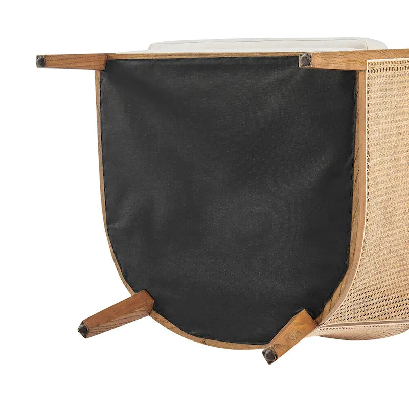 Poltrona d'Appoggio in Lino Tillman con Rattan