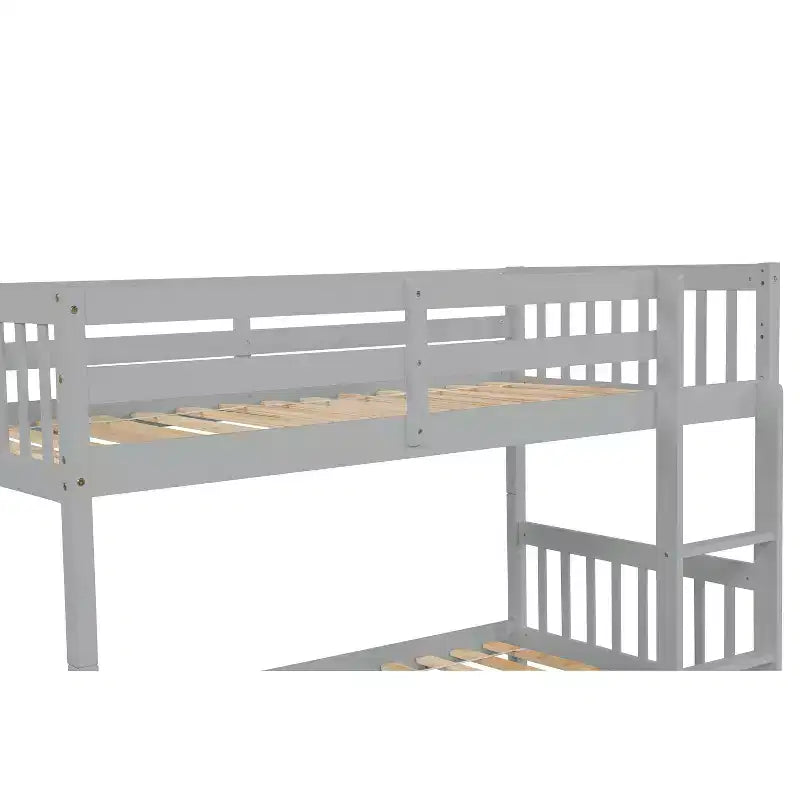 Letto a castello moderno in legno a due piani con letto estraibile, convertibile in 2 letti