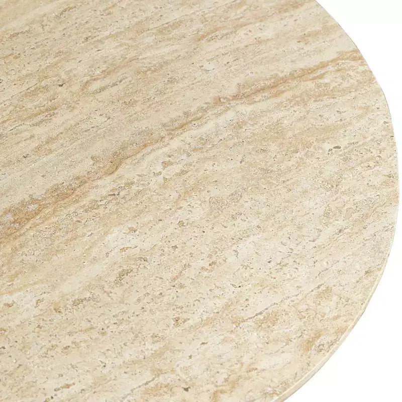 LeisureMod Lunexa Tavolino Rotondo in Fibra di Pietra Tavolino d'Appoggio con Piedistallo per Uso Interno o Esterno, Design Scolpito con Piedini Antiscivolo