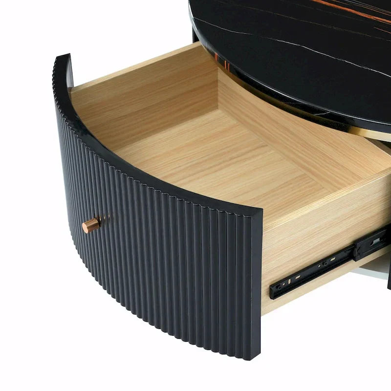Tavolino da caffè rotondo moderno da 31,5" con ampio cassetto contenitore