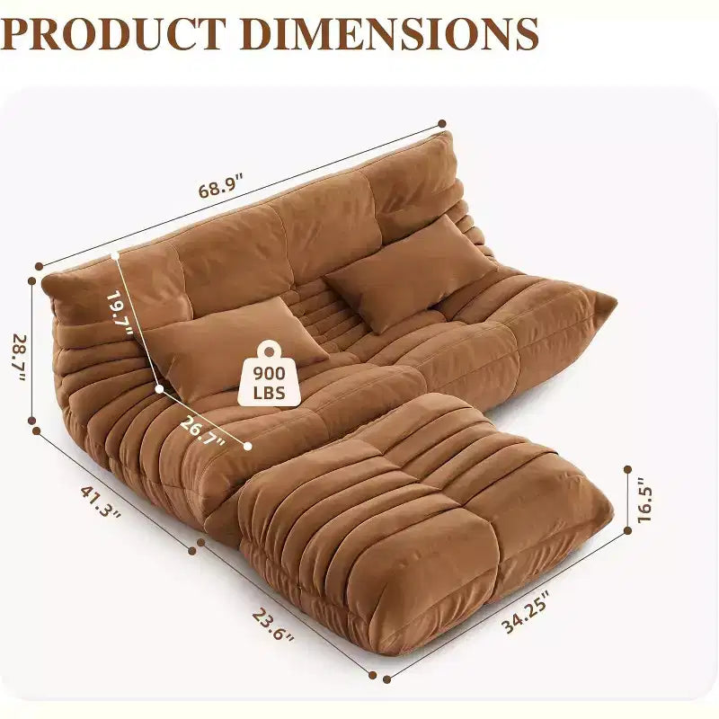 Divano e pouf Oversized Fireside a sacco, divanetto in finta pelle scamosciata a prova di animali domestici per soggiorno, ufficio, nessun montaggio richiesto
