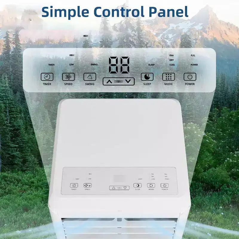 Condizionatore d'aria portatile da 8.000 BTU - 3-in-1 Raffreddamento, Deumidificatore e Ventilatore per ambienti fino a 32,5 mq con Modalità Sleep e 1 Anno di Garanzia