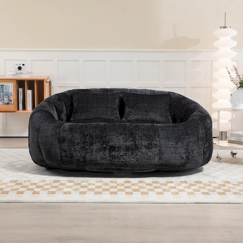 GDFStudio - Divano Pigro a 2 Posti Laurel Chenille con Schiuma ad Alta Densità e Comfort Extra Large