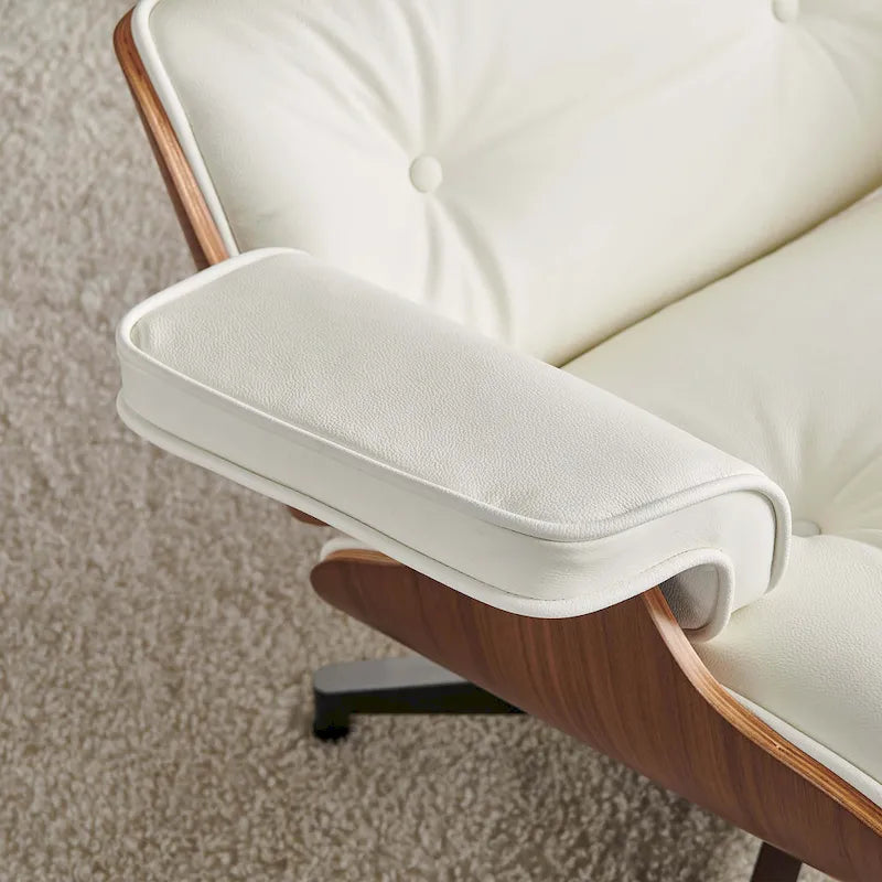 Poltrona reclinabile Mid-Century Modern in pelle