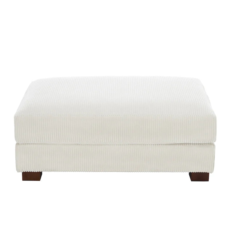 Pouf poggiapiedi oversize in velluto a coste moderno