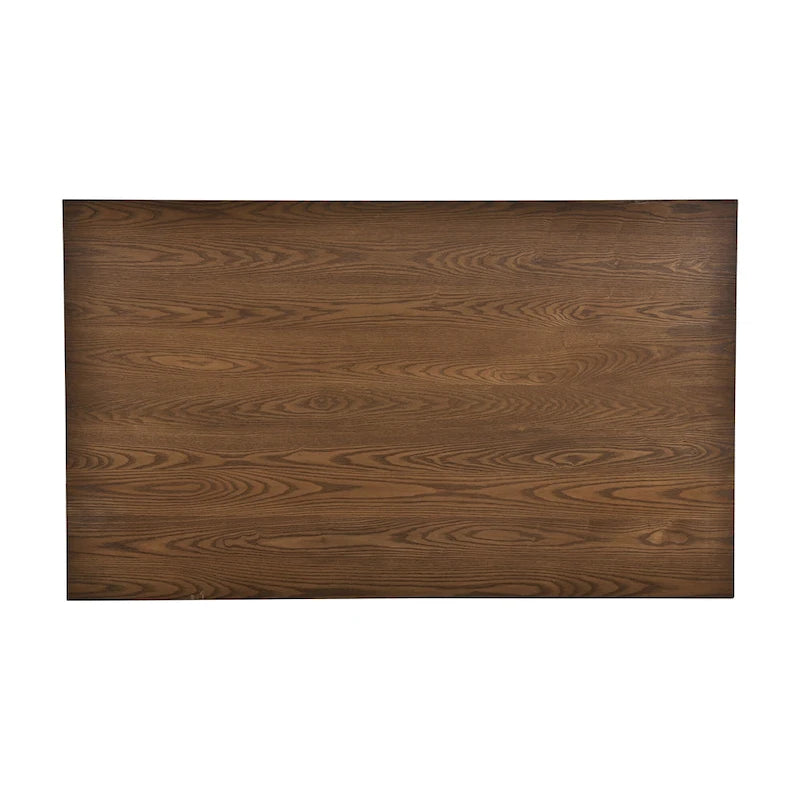 Set da pranzo di 6 pezzi in legno con 4 sedie e panca, tavolo con cassetto