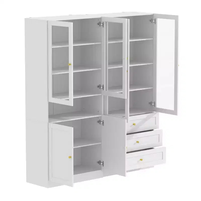 Famapy Combo Vetrinetta con Ante in Vetro, Libreria, Dispensa
