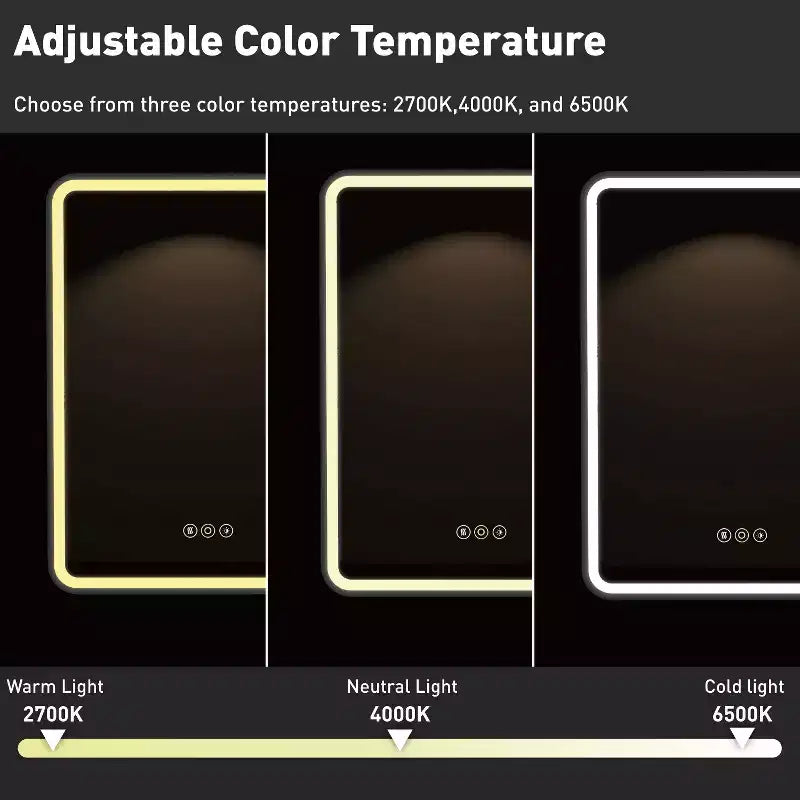 Mobiletto a specchio a LED nero/bianco/oro, anta singola, cerniera sinistra o destra, a incasso o a parete