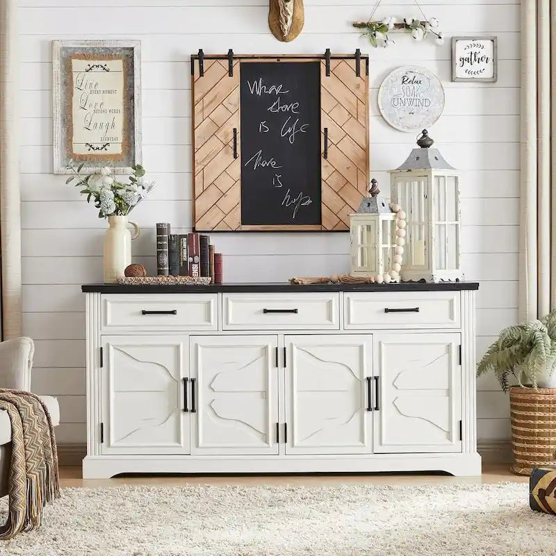 Credenza a Buffet da Fattoria, Mobile Bar per Caffè e Vino per Sala da Pranzo - N/A