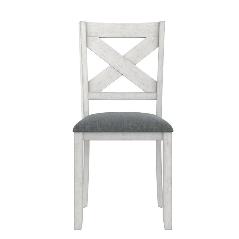 VECELO Sedie da pranzo in legno massello con seduta in tessuto di lino, set di 2/4/6 sedie da pranzo