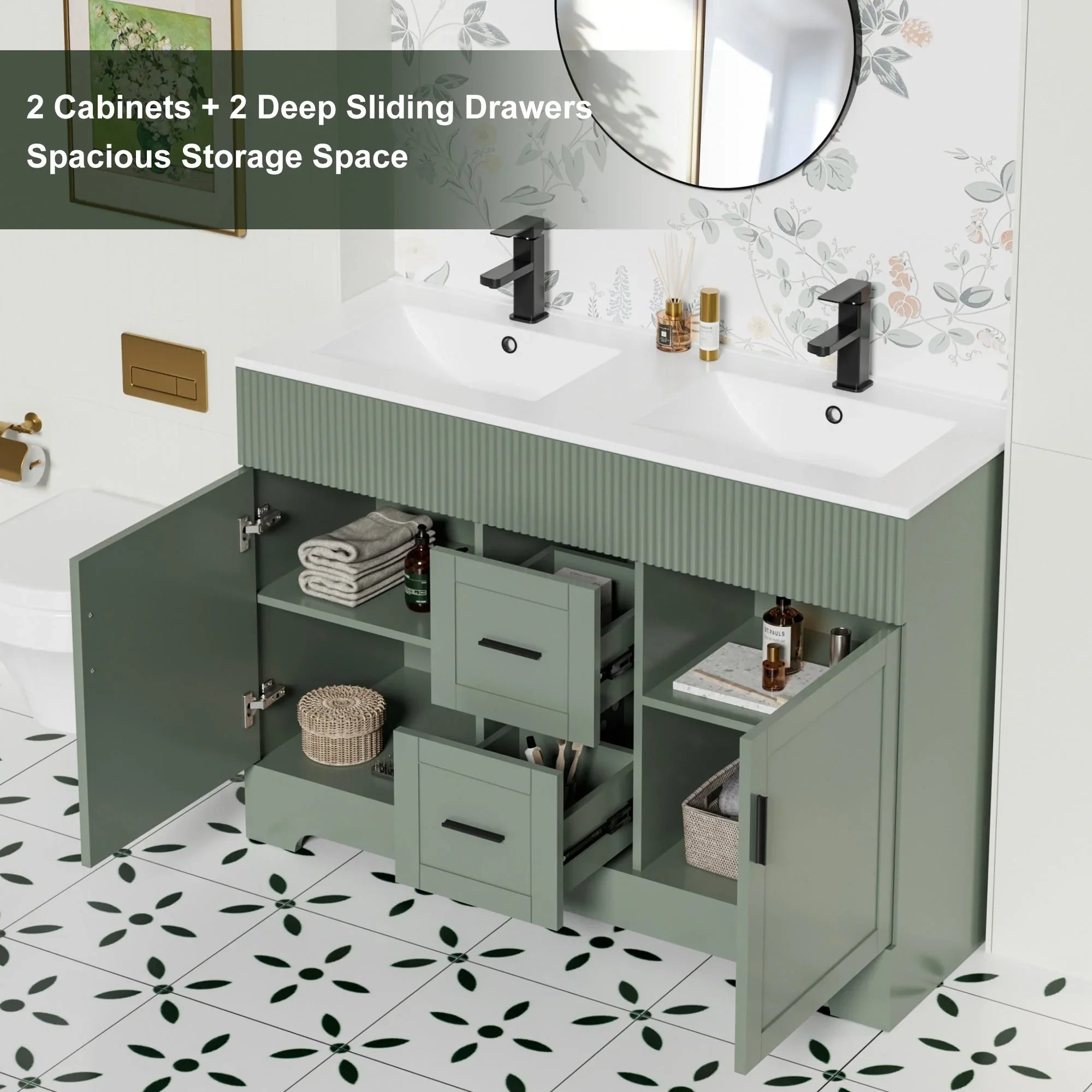 Mobile bagno 30/36/48 Wavy Line con lavabo e rubinetto