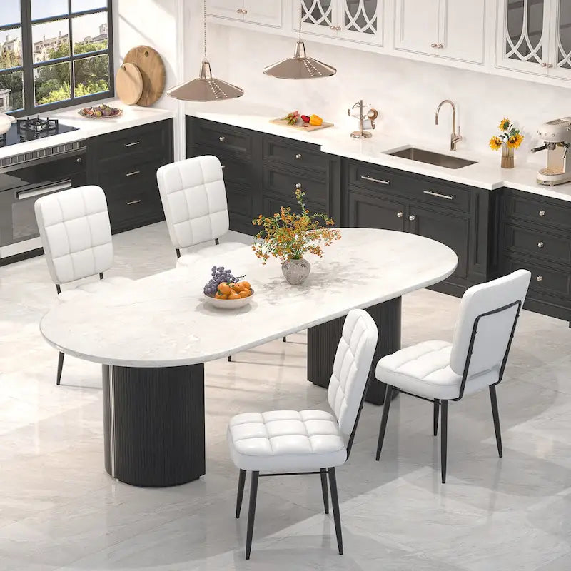 Sedie da Pranzo Moderne Set da 2/4/6/8, Sedie da Cucina Imbottite con Cuscino Spesso per Sala da Pranzo