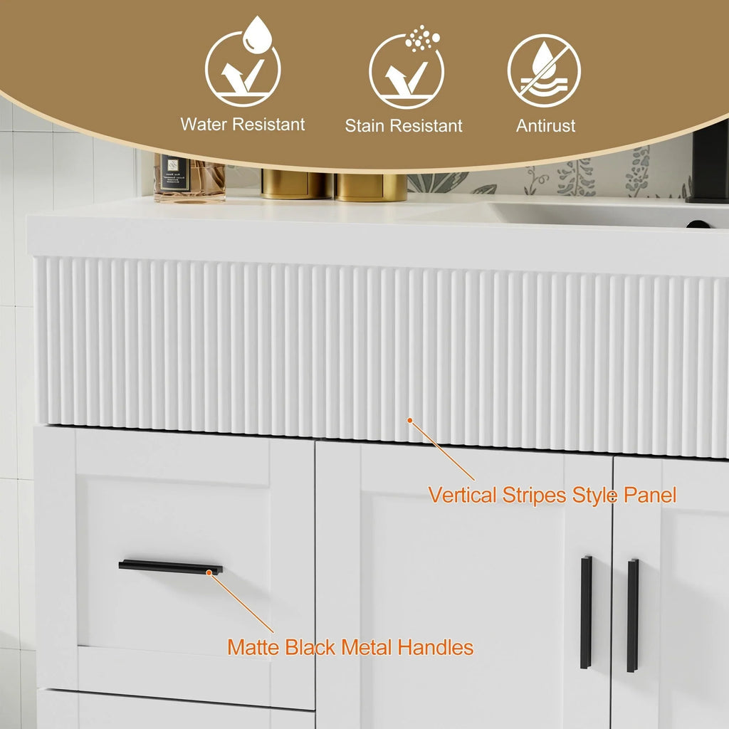Mobile bagno 30/36/48 Wavy Line con lavabo e rubinetto