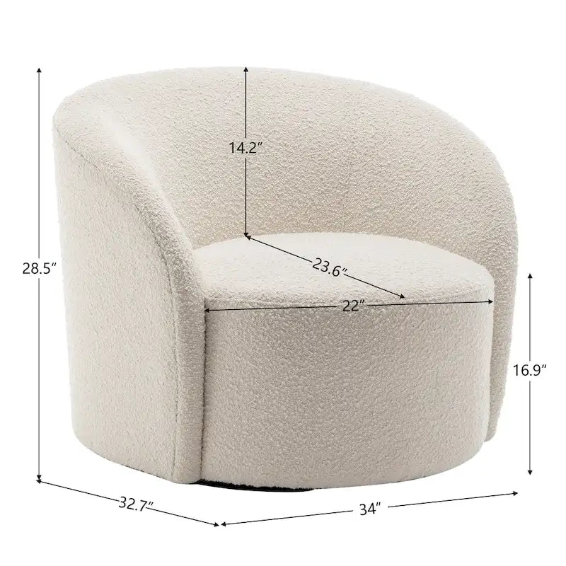 Poltrona girevole a barilotto imbottita KINWELL da 34 pollici (Set di 2)