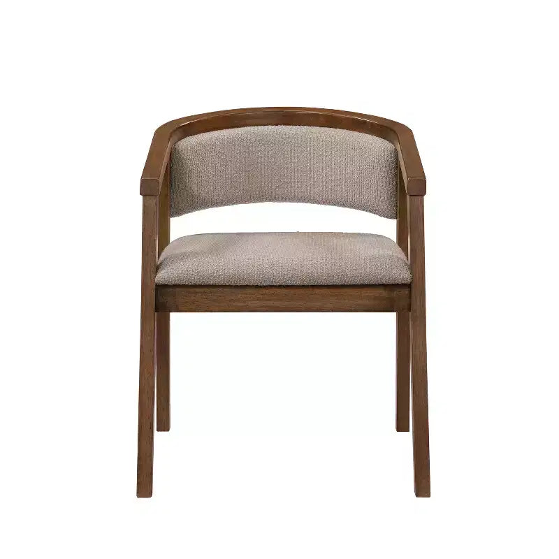 Christopher Knight Home Simon Set da pranzo 5 pezzi in legno di gomma stile Mid-Century moderno con sedie imbottite in bouclé