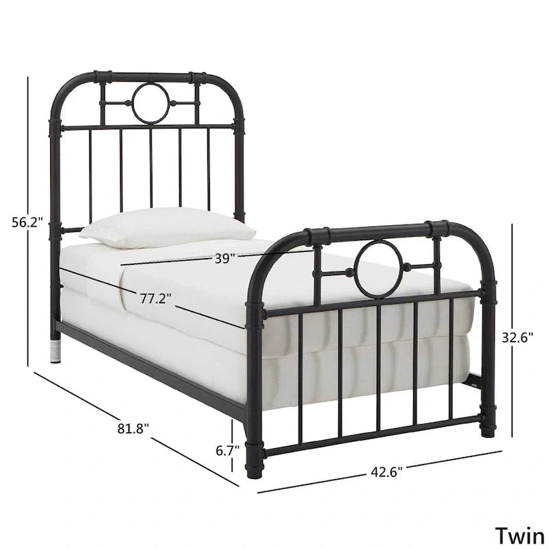 Letto in metallo nero