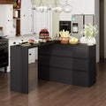 Desserte de buffet intelligente rotative/extensible avec 6 tiroirs, plan de travail étendu, tapis antidérapant, table à manger rotative, îlot de cuisine/garde-manger