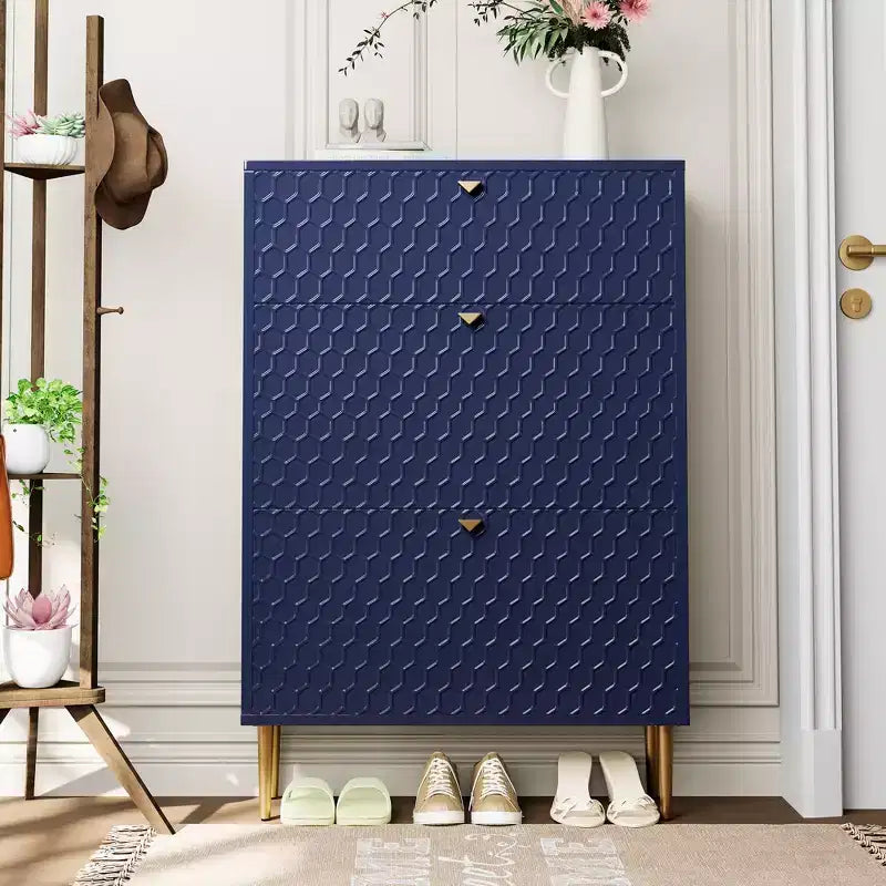 CLIHOME Scarpiera da Ingresso con 24 Paia, Organizzatore per Scarpe con Cassetti a Ribalta, Scaffale Armadio Porta Scarpe