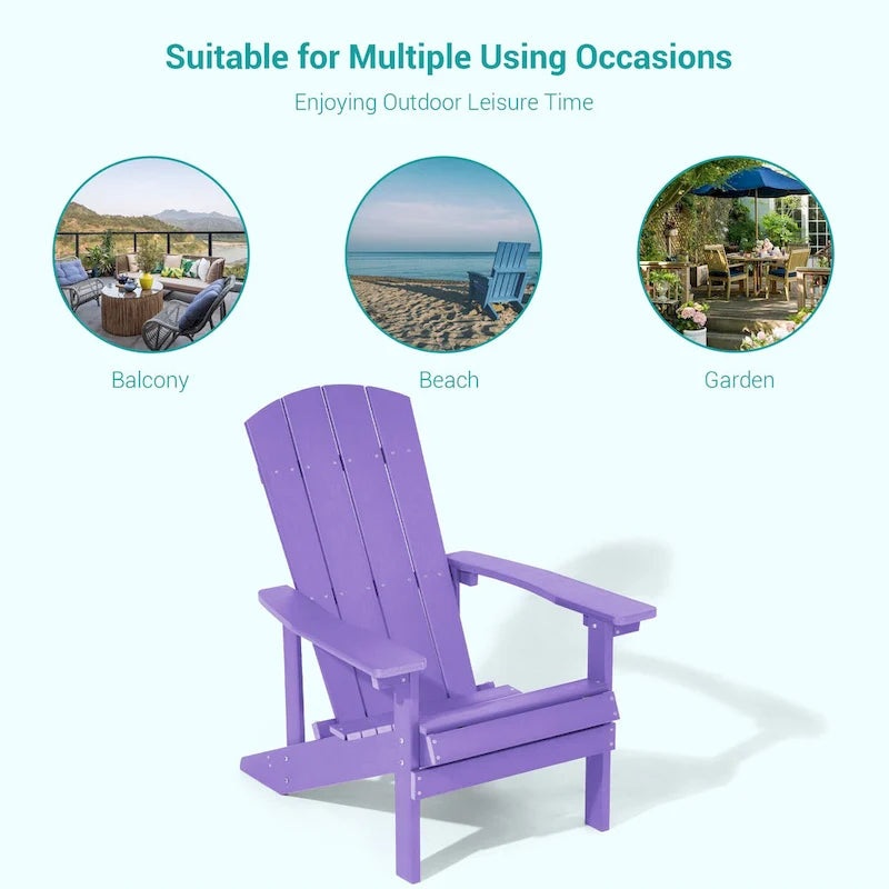 Bonosuki Sedie Adirondack da Esterno in Legno Resistente alle Intemperie - Set da 4