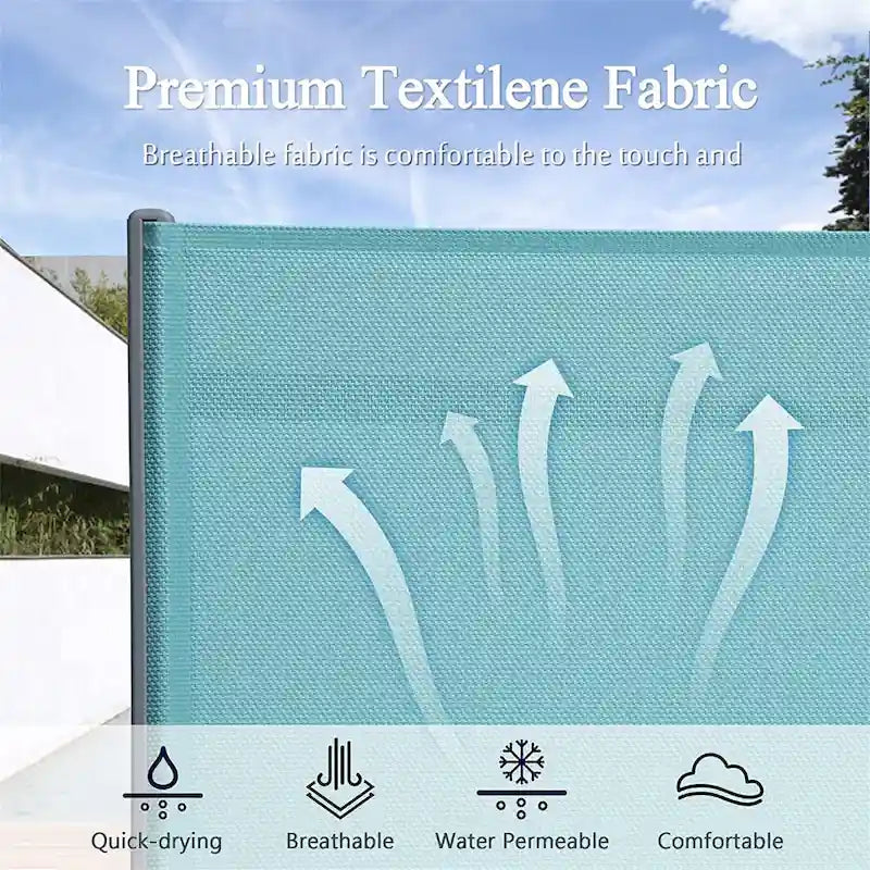 Due sedie a sdraio da esterno con 1 tavolo