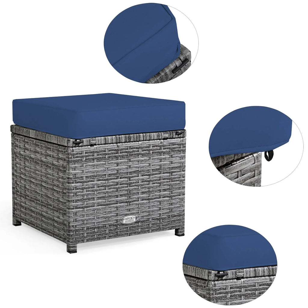Costway Set da pranzo da 7 pezzi in rattan per esterni Divano componibile ottomano - Vedi dettagli