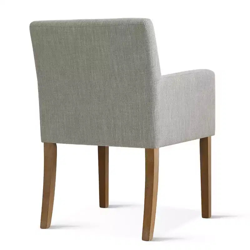 Set di 6 sedie da pranzo imbottite con braccioli, poltrone moderne in lino con gambe in legno, sedie occasionali per sala da pranzo, soggiorno - Panipeachy