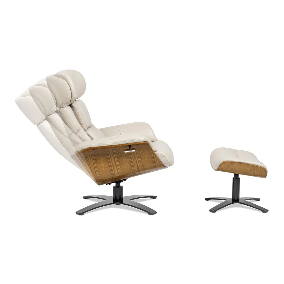 Jovan 31.5 Poltrona reclinabile in vera pelle con pouf
