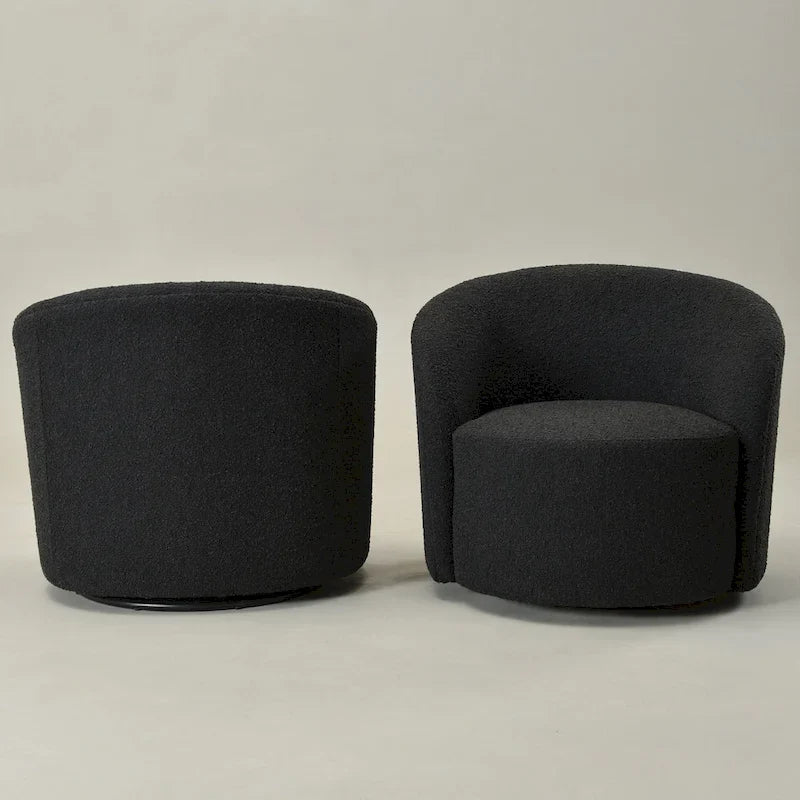 Poltrona girevole a barilotto imbottita KINWELL da 34 pollici (Set di 2)