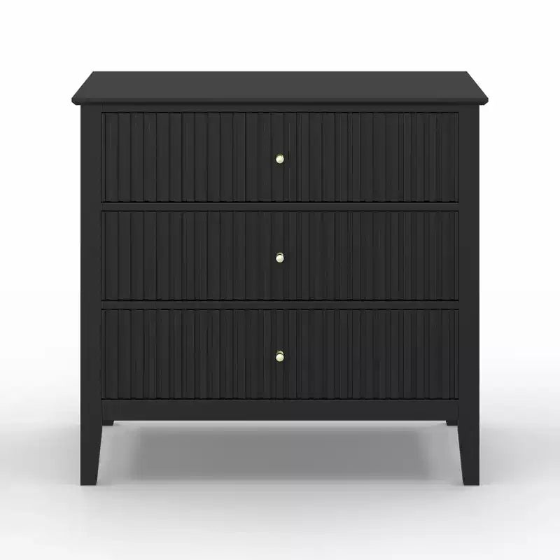 Cassettiera Heynemo a 3 Cassetti, Comodino in Legno Verniciato Alto 76 cm con Contenitore, Ampio Cassettone Moderno con Guide a Sfera