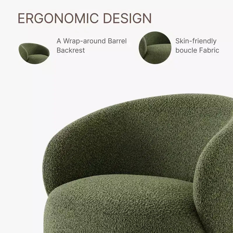 Poltrona a botte girevole imbottita Spruce&Spring con base in legno