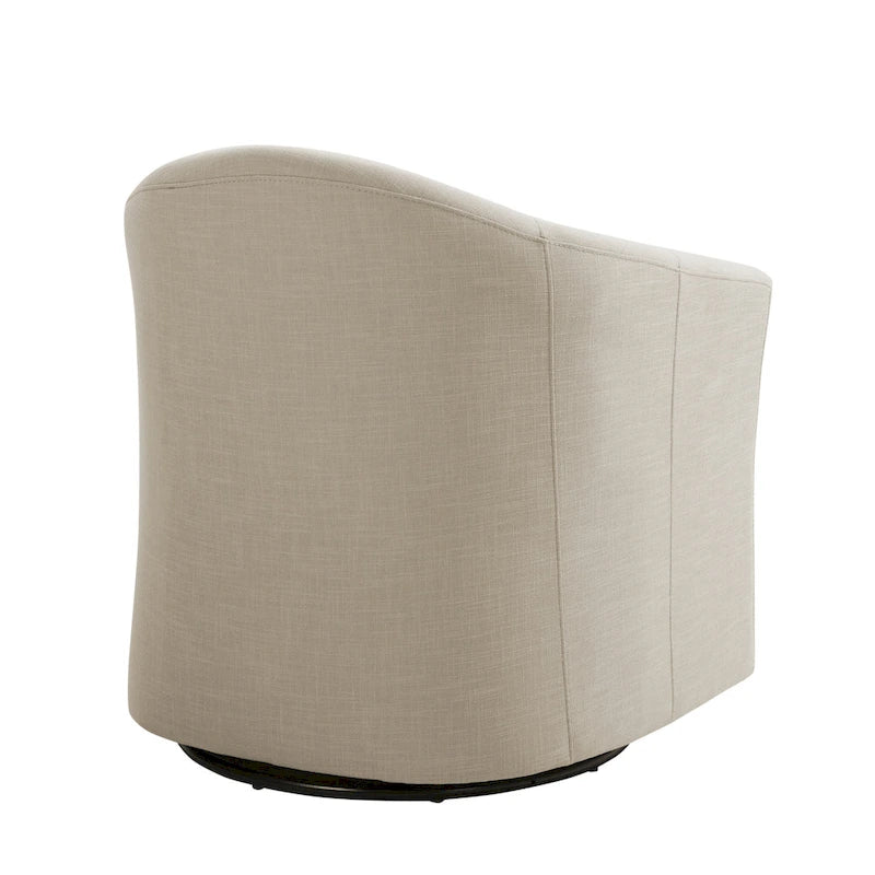 Set di 2 Poltrone Girevoli Moderne Imbottite a Barilotto, Poltrone Accent per Soggiorno