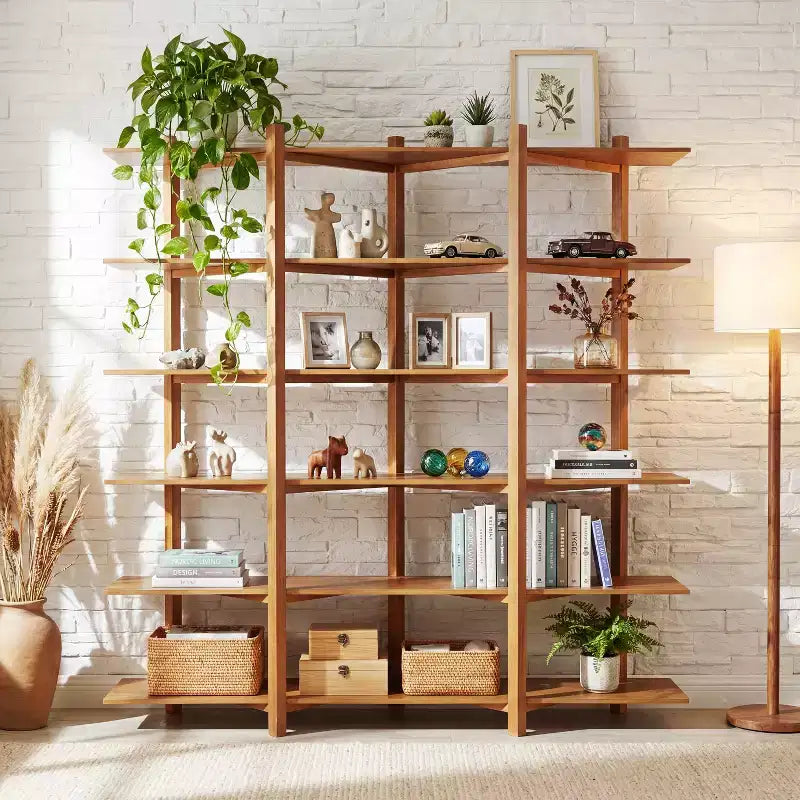 Christopher Knight Home Elliot Scaffale Moderno in Legno a 6 Ripiani Aperto per Esposizione e Archiviazione