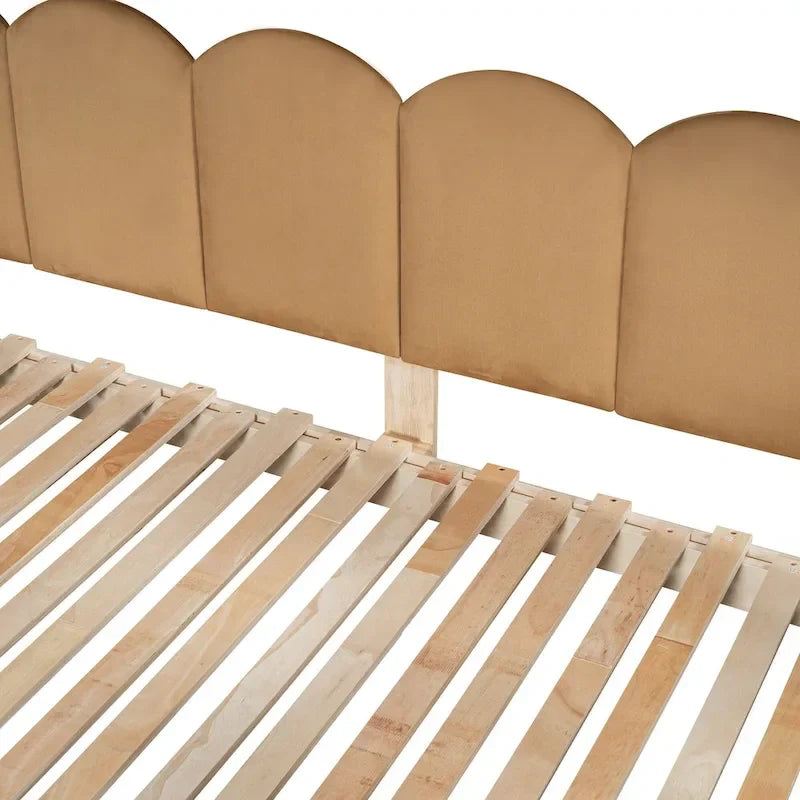 Letto a piattaforma in legno massiccio a forma di casetta, letto Montessori a terra con tetto ad arco e letto estraibile per bambine e bambini