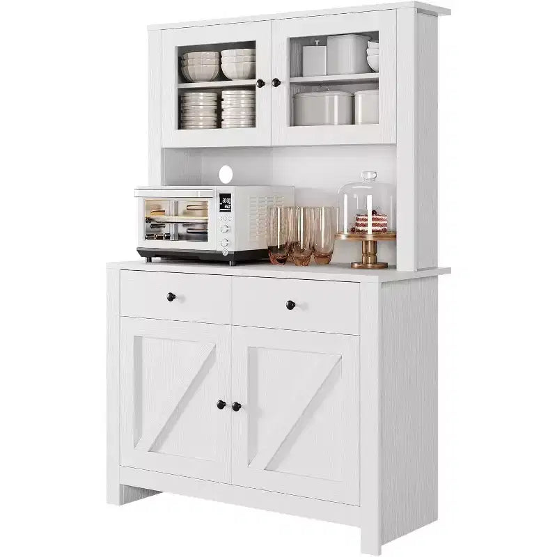 Mobile Dispensa da Cucina con Supporto per Microonde, Credenza con Mobile Buffet e Ripiani Regolabili, per Cucina, Sala da Pranzo