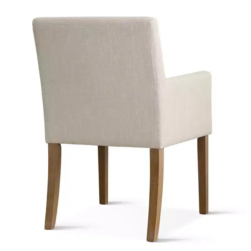 Set di 6 sedie da pranzo imbottite con braccioli, poltrone moderne in lino con gambe in legno, sedie occasionali per sala da pranzo, soggiorno - Panipeachy