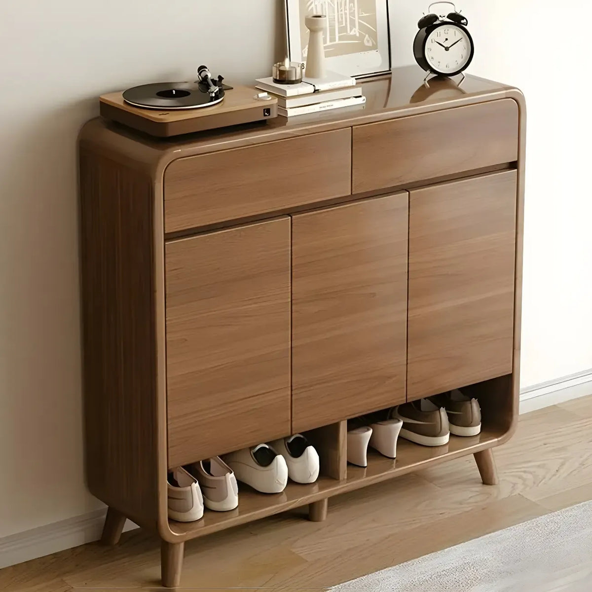Mobile scarpiera media da corridoio in legno moderno