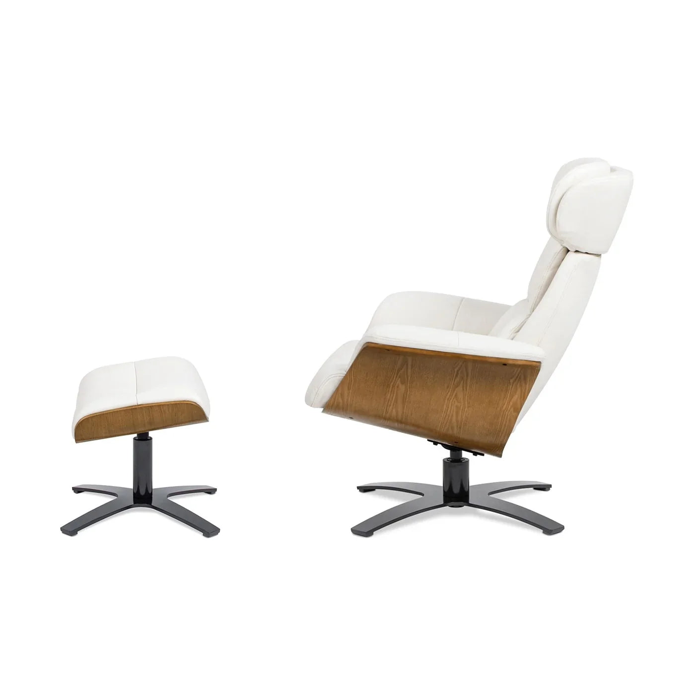Jovan 31.5 Poltrona reclinabile in vera pelle con pouf