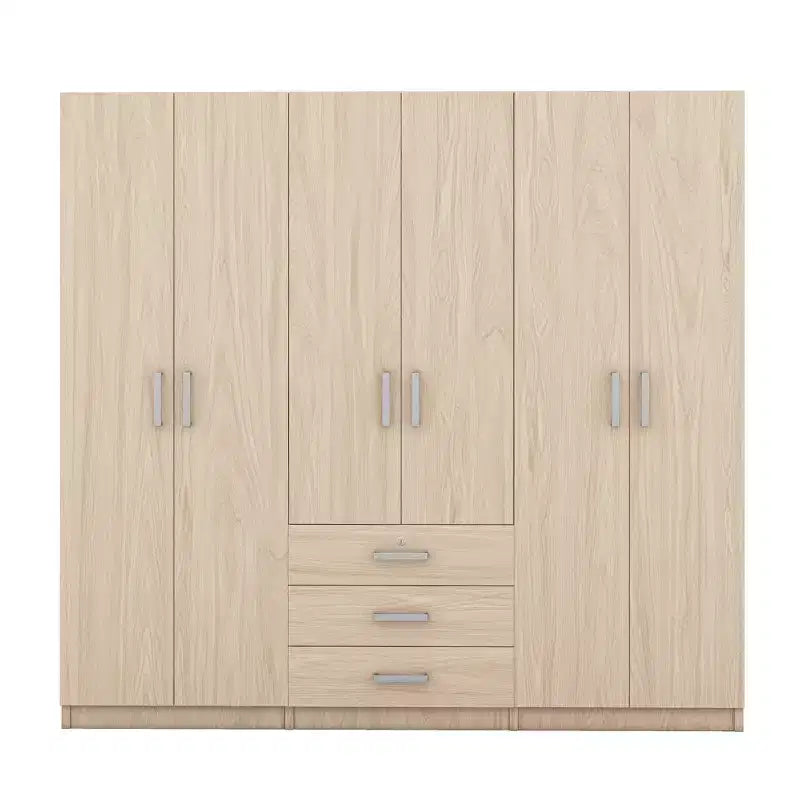 Armadio a 6 ante in legno con cassetti per camera da letto