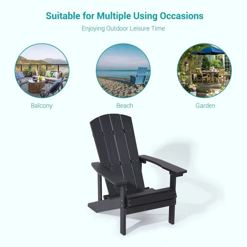 Bonosuki Sedie Adirondack da Esterno in Legno Resistente alle Intemperie - Set da 4